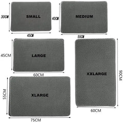 Waterproof Cat Litter Mat withTrapping Grids, 2-Layer Non-Slip Pet Pad for Litter Boxes  Extra Large Washable Floor Protector