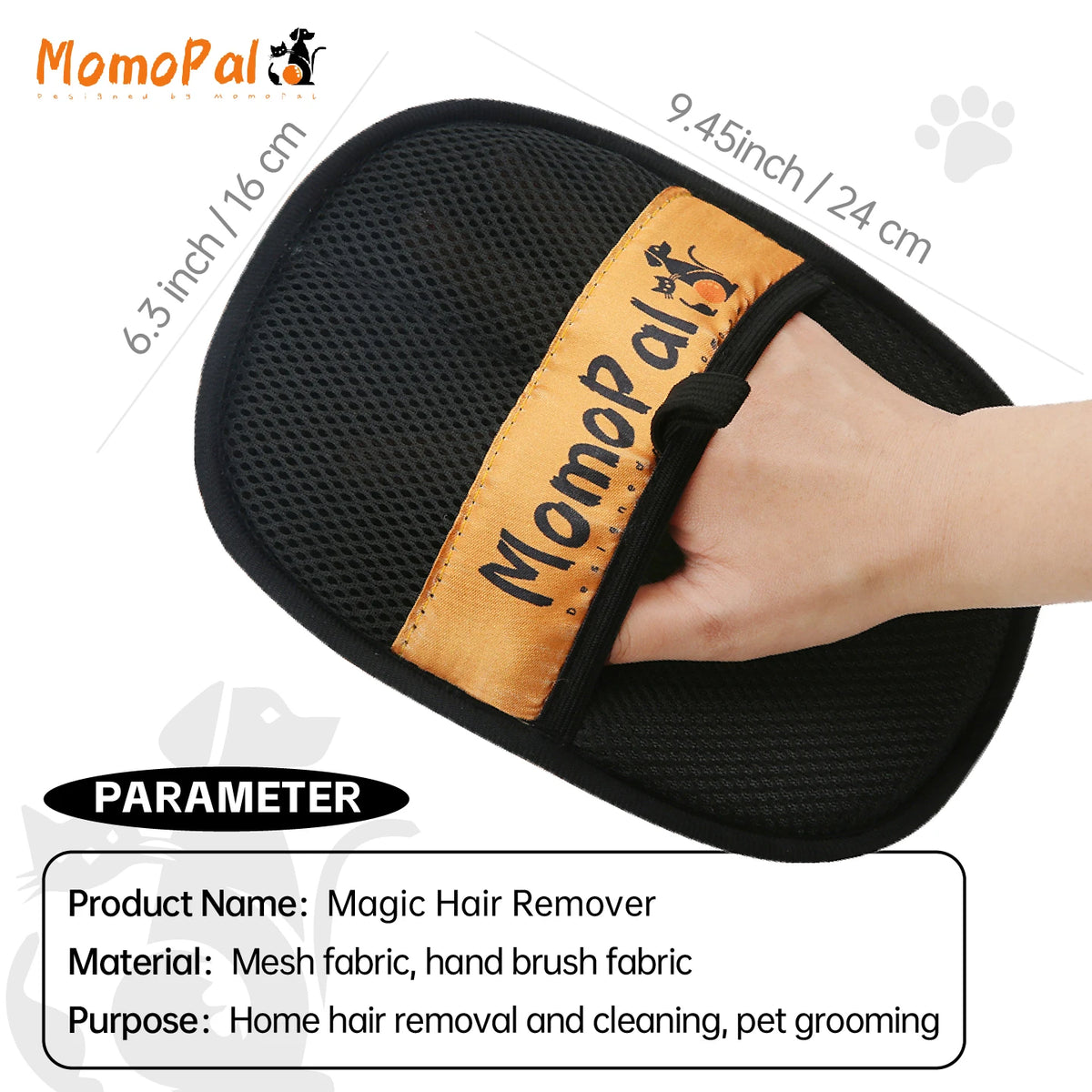 Pet Grooming Gloves Cats Hair Brush Pet Hair Removal Gloves Dual Brush Static-Free Cat Hair Cleaning Tool Hair Stripping Mitts