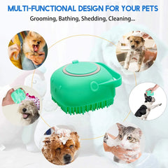 Pet Dog Shampoo Brush Silicone Cat Massage Comb Grooming Scrubber for Bathing Short Hair Soft Puppy Clean Brush Dog Bath Brush