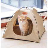 Foldable Pet Tent with Removable Mat | 4-Season Waterproof Outdoor Cat&Dog House | Portable Travel Bed for Camping/Hiking | Brea