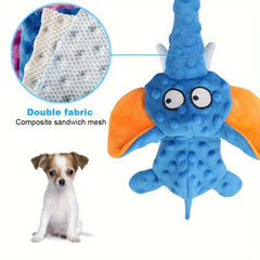 Plush Raw Dog Toys Squeak Elephant Shell Durable Toy Dogs Chew Interactive Indestructible Dog Sound Toy for Small Large Dogs