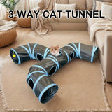 Cat Tunnel Three Ways Foldable Cat Tunnel Pet Supplies Cat Y Pass Play Tunnel Breathable Drill Barrel Kitty Interactive Fun Toy