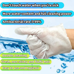 WLP : Pet Glove Wipes for Dogs & Cats,Hypoallergenic Pet Wipes Disposable No-Rinse Grooming,6PCS