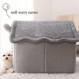 Foldable Cat House Bed - Removable & Washable - Indoor Pet Sleeping Kennel - Cozy Nest with Cute Little Ears for Small Pets
