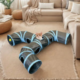 Cat Tunnel Three Ways Foldable Cat Tunnel Pet Supplies Cat Y Pass Play Tunnel Breathable Drill Barrel Kitty Interactive Fun Toy