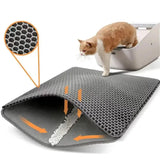 Waterproof Cat Litter Mat withTrapping Grids, 2-Layer Non-Slip Pet Pad for Litter Boxes  Extra Large Washable Floor Protector