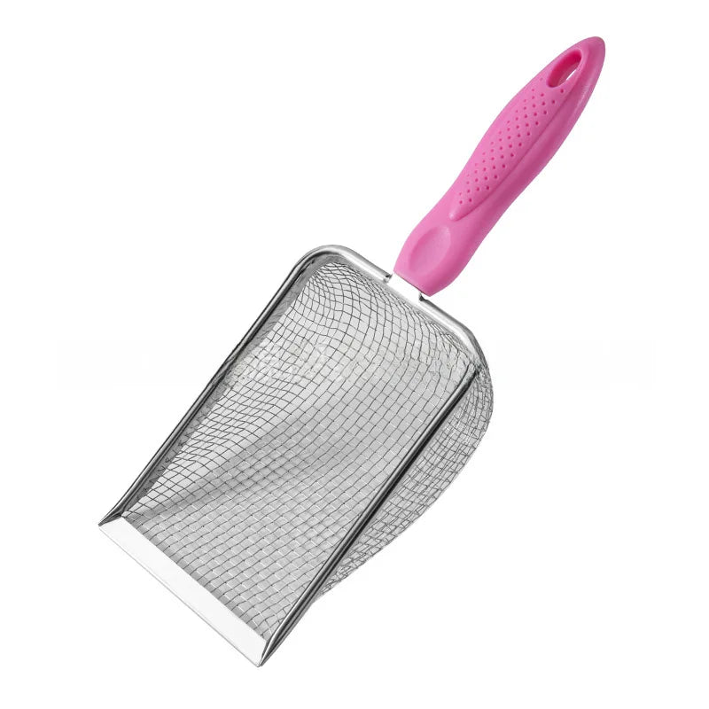 Stainless Steel Cat Litter Scoop, 10 Holes Heavy Duty Sifter Shovel for Clumping Kitty Litter, Durable Easy Clean Pet Sand Scoop