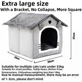 Foldable Cat House Bed - Removable & Washable - Indoor Pet Sleeping Kennel - Cozy Nest with Cute Little Ears for Small Pets