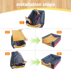 2 in 1  Warm Dog House Dog Cave Detachable Pet Sleeping Bed for Dogs Cats Soft Non-slip Dog Kennel with Ball Pendant Best Gift