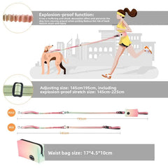 Pet Leash Explosion-Proof Waist Bag Portable Dog Running Reflective Leash