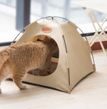 Foldable Pet Tent with Removable Mat | 4-Season Waterproof Outdoor Cat&Dog House | Portable Travel Bed for Camping/Hiking | Brea
