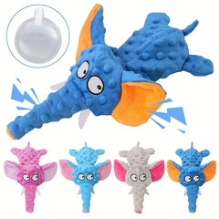 Plush Raw Dog Toys Squeak Elephant Shell Durable Toy Dogs Chew Interactive Indestructible Dog Sound Toy for Small Large Dogs