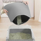 Waterproof Cat Litter Mat withTrapping Grids, 2-Layer Non-Slip Pet Pad for Litter Boxes  Extra Large Washable Floor Protector