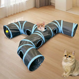Cat Tunnel Three Ways Foldable Cat Tunnel Pet Supplies Cat Y Pass Play Tunnel Breathable Drill Barrel Kitty Interactive Fun Toy