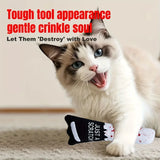 4PCS Funny Halloween Horror Plush Cat Toys Knife Cat Interactive Chew Toy for Teeth Cleaning Washable Interactive Cats Pet Toys