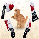 4PCS Funny Halloween Horror Plush Cat Toys Knife Cat Interactive Chew Toy for Teeth Cleaning Washable Interactive Cats Pet Toys