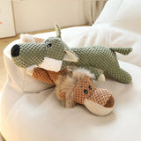 1/3 Pcs Large Dog Toy Bite-Resistant Sound Plush Toy Lion Wolf Elephant Cartoon Pet Toy Squeaky Dog Toy For Small & Medium Dogs