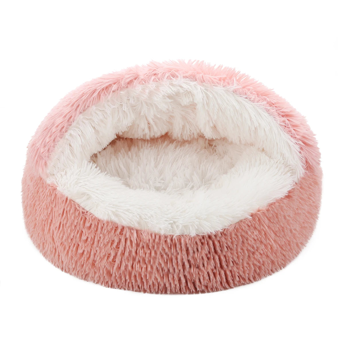 Cat Bed Round Fluffy Hooded Cat Bed Cave Cat Bed Donut for Indoor Cats,Calming Dog Cat Beds for Small Medium Dog Cat