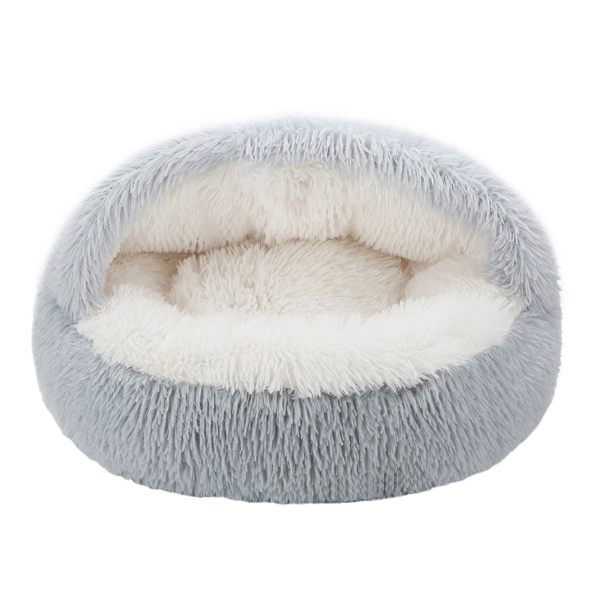 Cat Bed Round Fluffy Hooded Cat Bed Cave Cat Bed Donut for Indoor Cats,Calming Dog Cat Beds for Small Medium Dog Cat