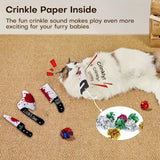 4PCS Funny Halloween Horror Plush Cat Toys Knife Cat Interactive Chew Toy for Teeth Cleaning Washable Interactive Cats Pet Toys
