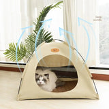Foldable Pet Tent with Removable Mat | 4-Season Waterproof Outdoor Cat&Dog House | Portable Travel Bed for Camping/Hiking | Brea