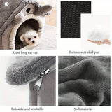 Foldable Cat House Bed - Removable & Washable - Indoor Pet Sleeping Kennel - Cozy Nest with Cute Little Ears for Small Pets