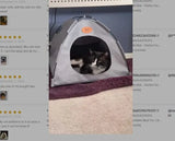 Foldable Pet Tent with Removable Mat | 4-Season Waterproof Outdoor Cat&Dog House | Portable Travel Bed for Camping/Hiking | Brea