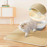Waterproof Cat Litter Mat withTrapping Grids, 2-Layer Non-Slip Pet Pad for Litter Boxes  Extra Large Washable Floor Protector