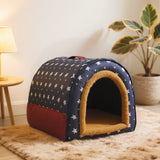 2 in 1  Warm Dog House Dog Cave Detachable Pet Sleeping Bed for Dogs Cats Soft Non-slip Dog Kennel with Ball Pendant Best Gift