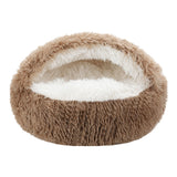 Cat Bed Round Fluffy Hooded Cat Bed Cave Cat Bed Donut for Indoor Cats,Calming Dog Cat Beds for Small Medium Dog Cat