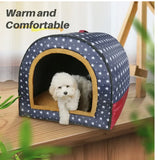 2 in 1  Warm Dog House Dog Cave Detachable Pet Sleeping Bed for Dogs Cats Soft Non-slip Dog Kennel with Ball Pendant Best Gift