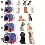 2 in 1  Warm Dog House Dog Cave Detachable Pet Sleeping Bed for Dogs Cats Soft Non-slip Dog Kennel with Ball Pendant Best Gift