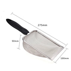 Stainless Steel Cat Litter Scoop, 10 Holes Heavy Duty Sifter Shovel for Clumping Kitty Litter, Durable Easy Clean Pet Sand Scoop