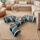 Cat Tunnel Three Ways Foldable Cat Tunnel Pet Supplies Cat Y Pass Play Tunnel Breathable Drill Barrel Kitty Interactive Fun Toy