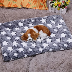 Pet Flannel Sleeping Pad Mat Kennel Mat Blanket Pet Plush  Warm Mat Cage Platform Pad for Small Large Dog Blanket Pet Supplies